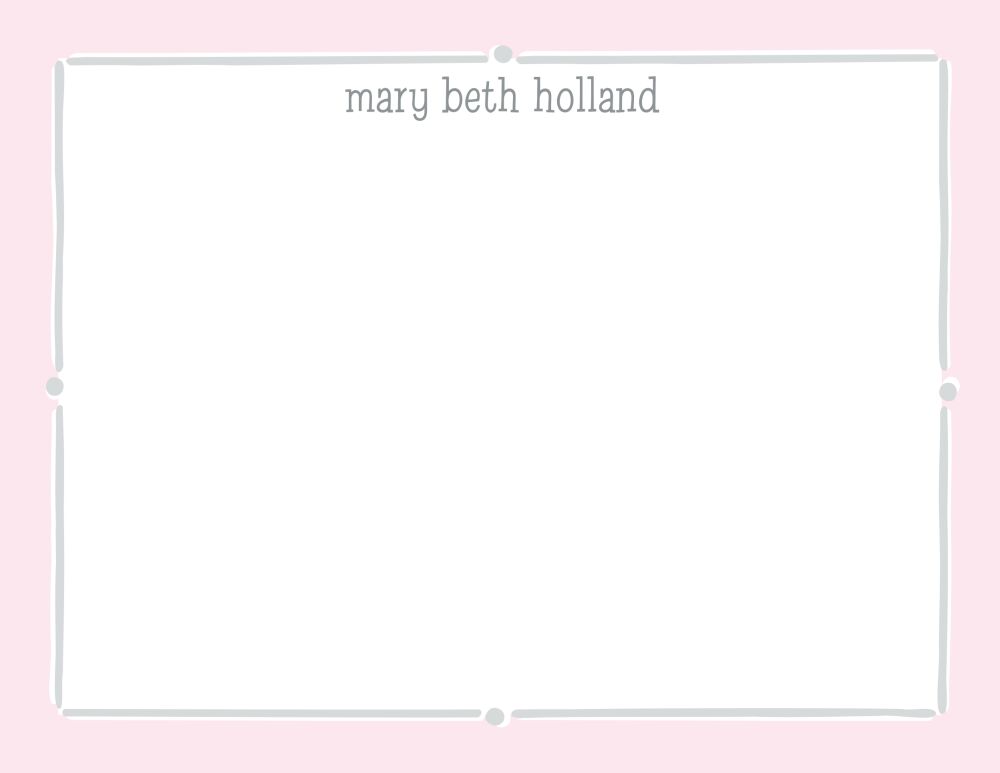 Vintage Frame Pink & Silver Flat Note