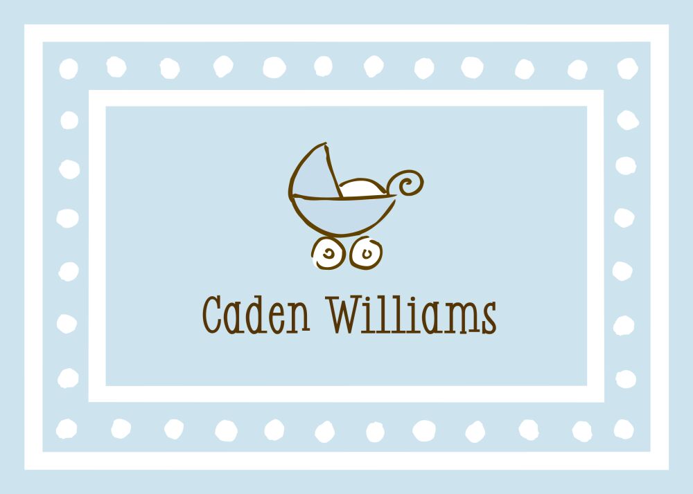 White Dotted Border Blue Flat Enclosure Card