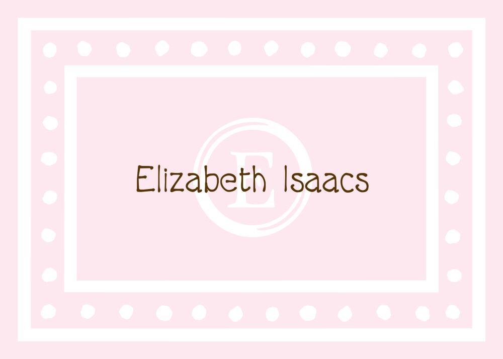 White Dotted Border Pink Flat Enclosure Card