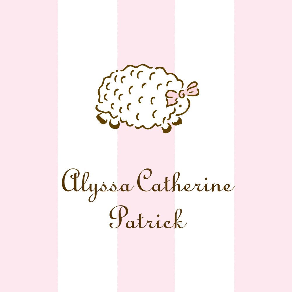 Classic Stripes Pink Folded Enclosure Card
