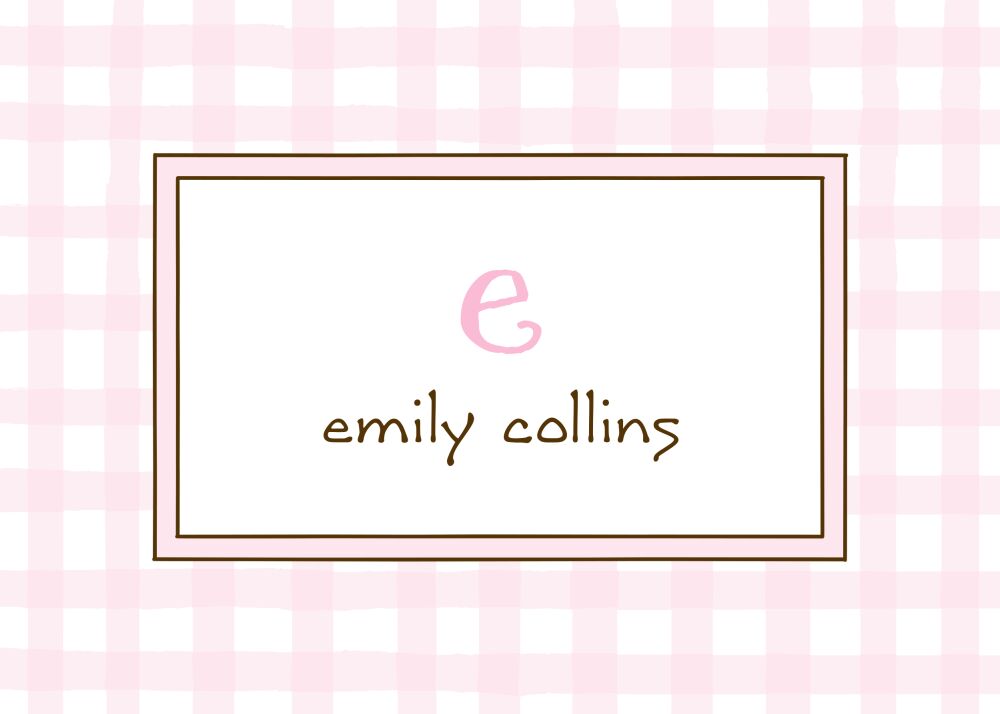 Gingham Pink Gift Sticker