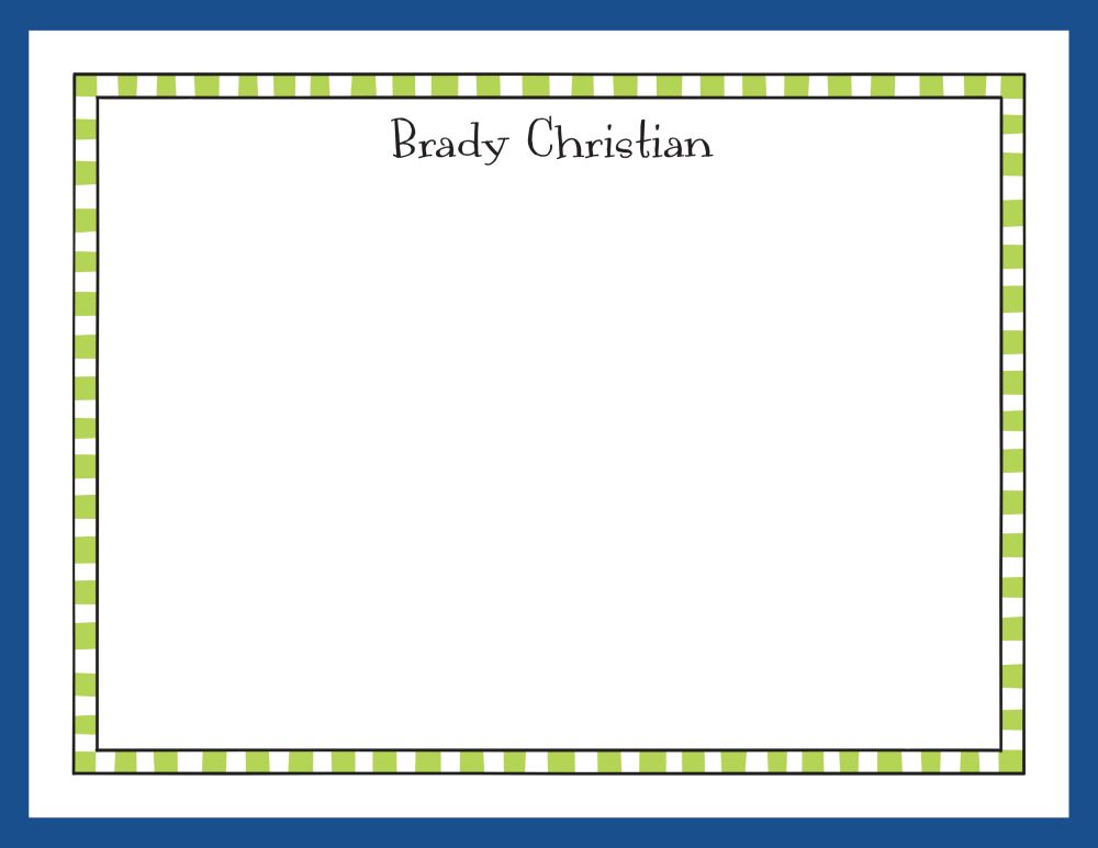 Lime Checked Border & Blue Edge Flat Note