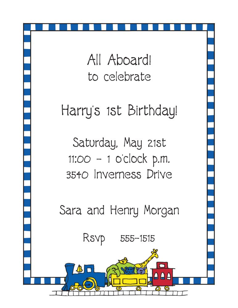 Train Bright Invitation