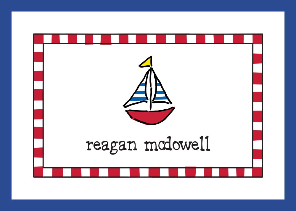 Red Checked Border Gift Sticker