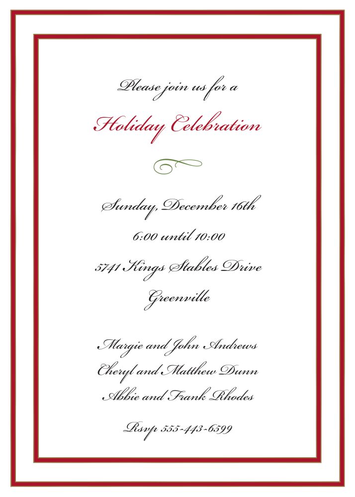 Double Borders Red & Gold Invitation