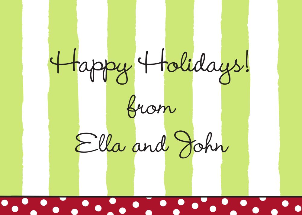 Lime Stripes With Red Dotted Edge Flat Enclosure Card