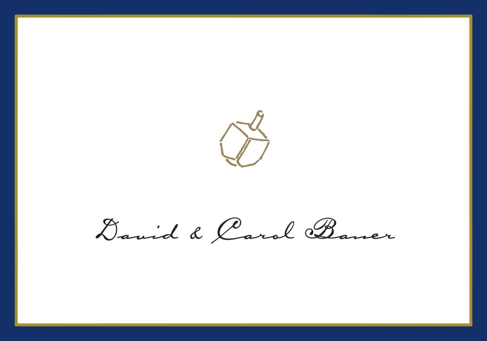 Classic Edge Navy & Gold Folded Note