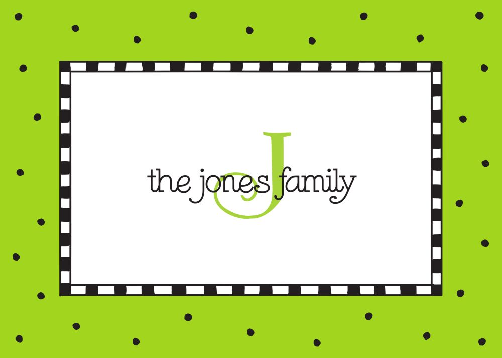 Checks & Dots Lime Flat Enclosure Card