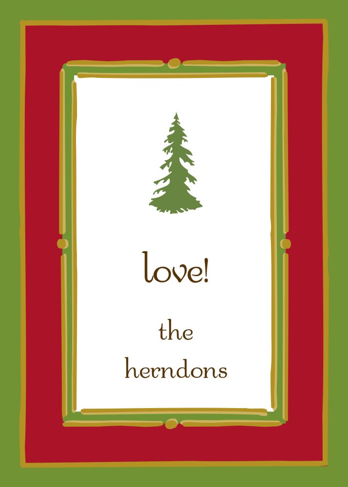 Vintage Frame Red & Green Flat Enclosure Card