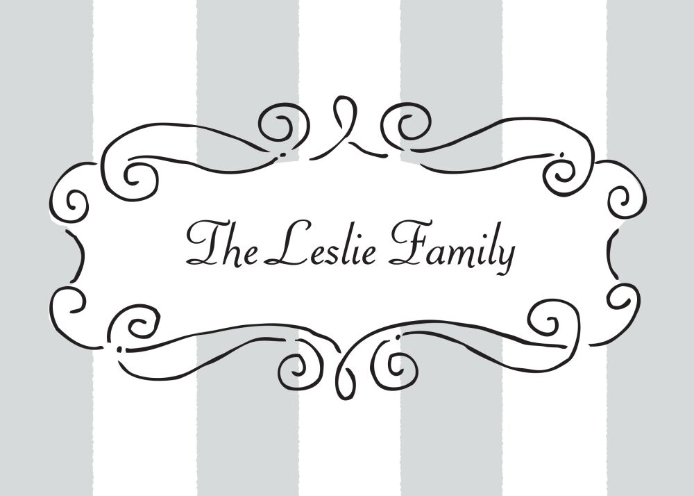 Curly Border Silver Flat Enclosure Card