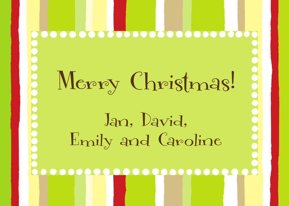 Casual Stripes Red & Lime Flat Enclosure Card