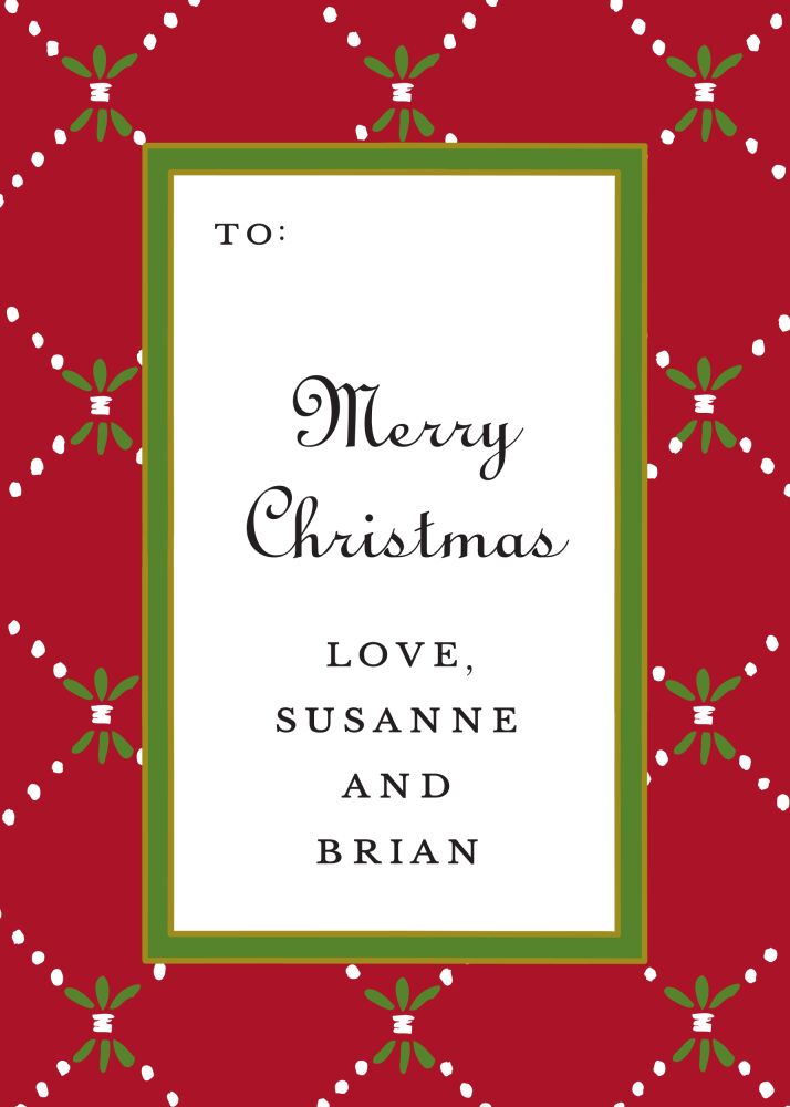 Fleur De Lis Red & Green Flat Enclosure Card