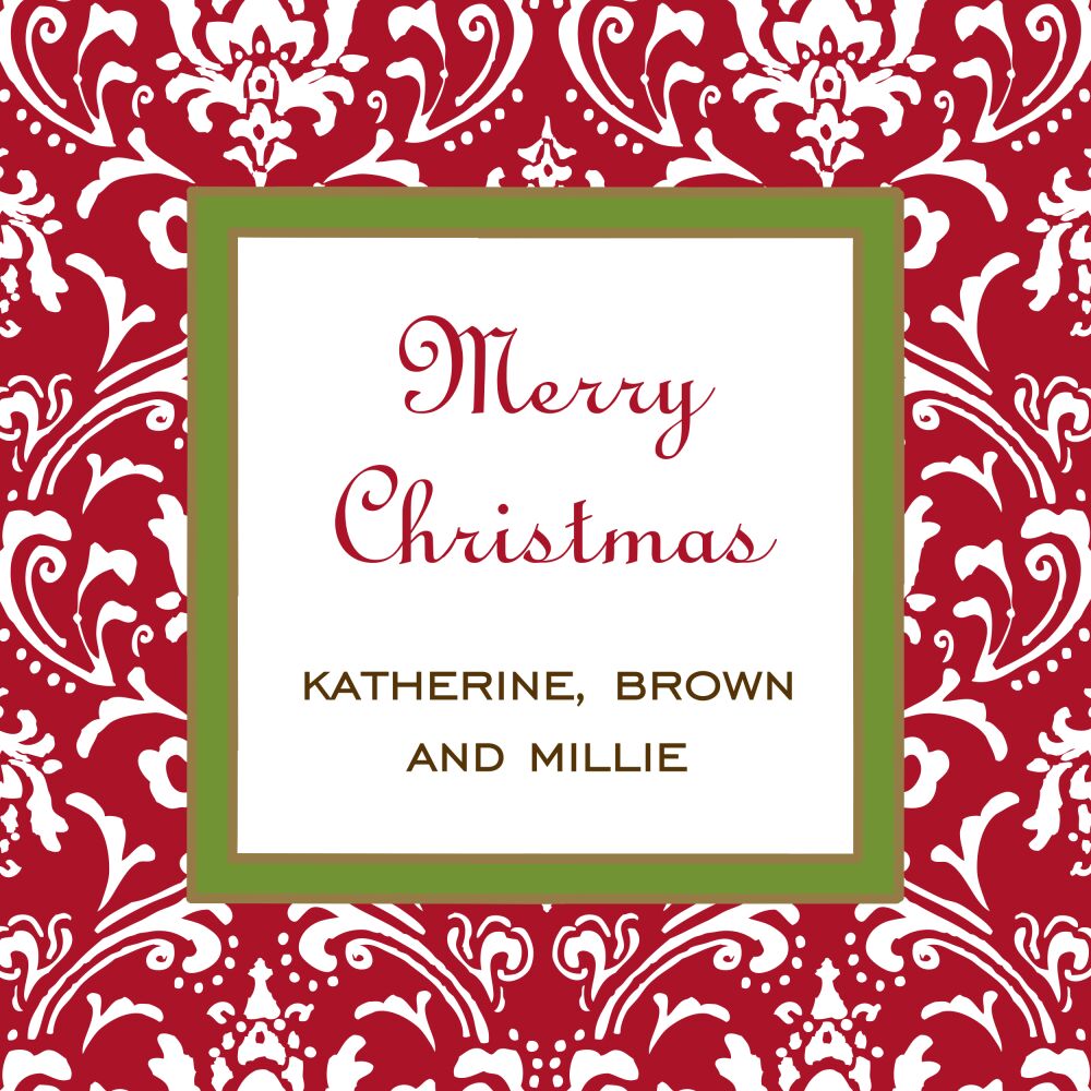 Damask Red Flat Enclosure Card