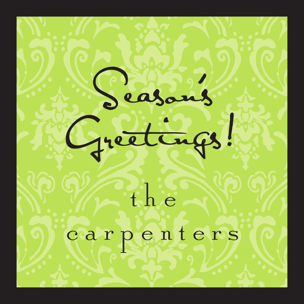 Damask Green & Black Flat Enclosure Card