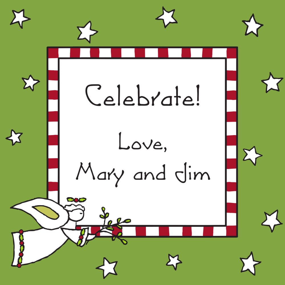 Angel & Stars Flat Enclosure Card