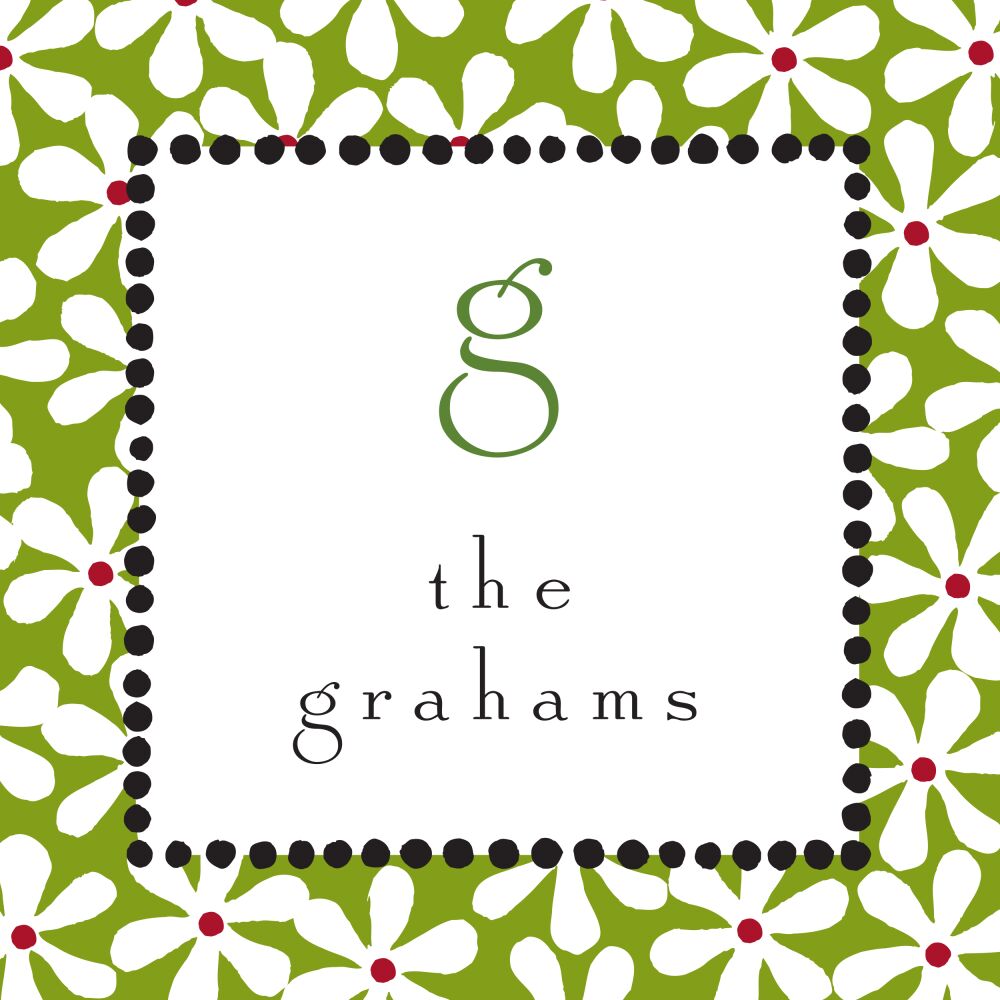 Fun Daisies Green & Red Flat Enclosure Card