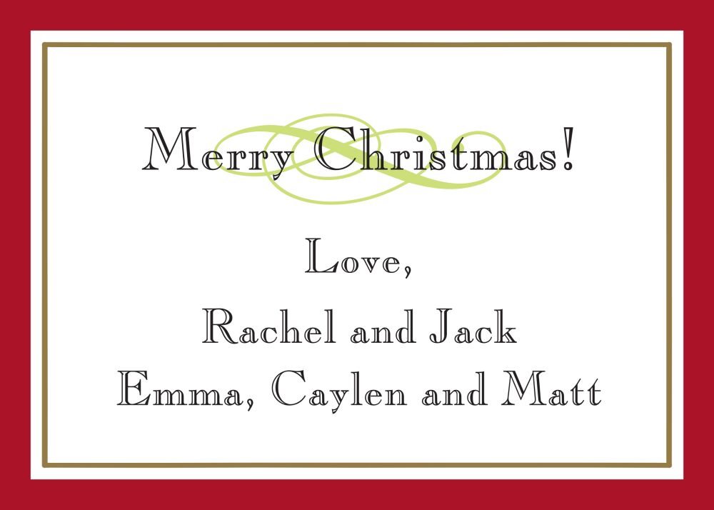 Gold Border & Red Edge Folded Enclosure Card