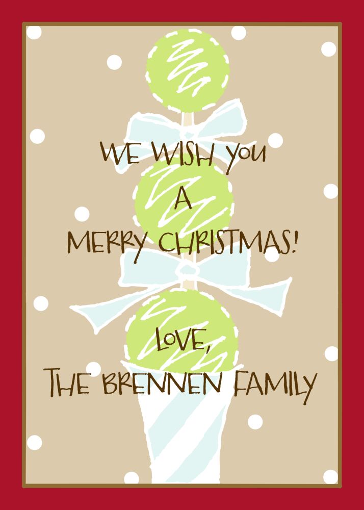 Christmas Topiary Folded Enclosure Card