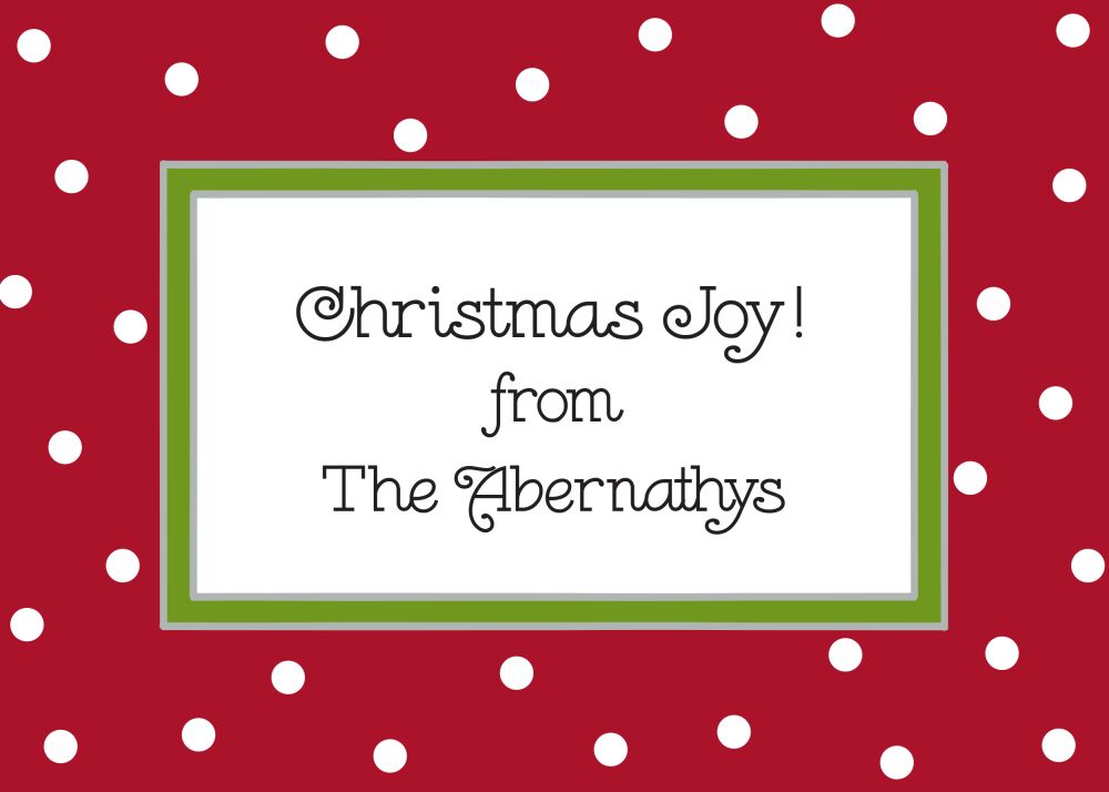 Holiday Dots Red & Green Folded Enclosure Card