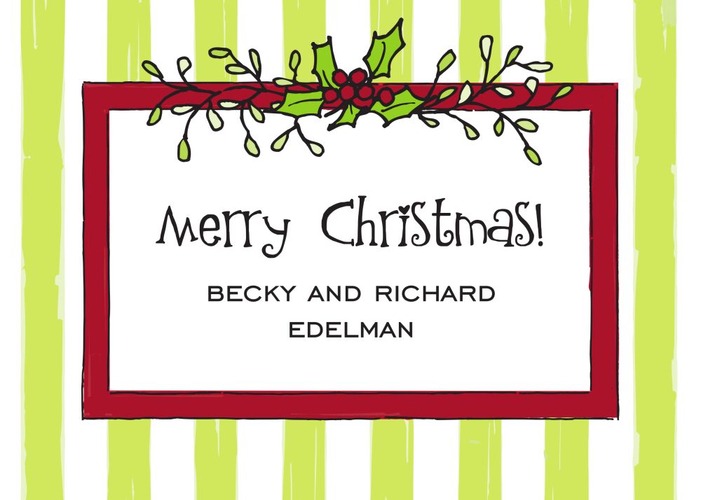Mistletoe & Stripes Red & Green Sticker