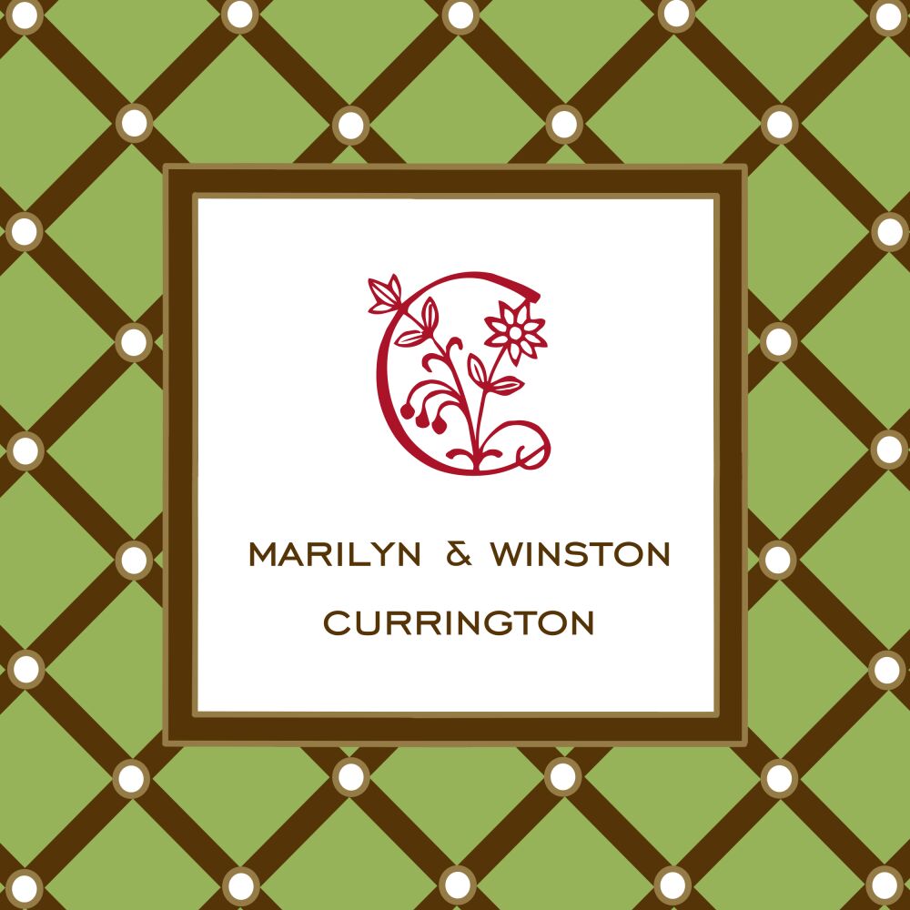 Square Diamonds Green Sticker