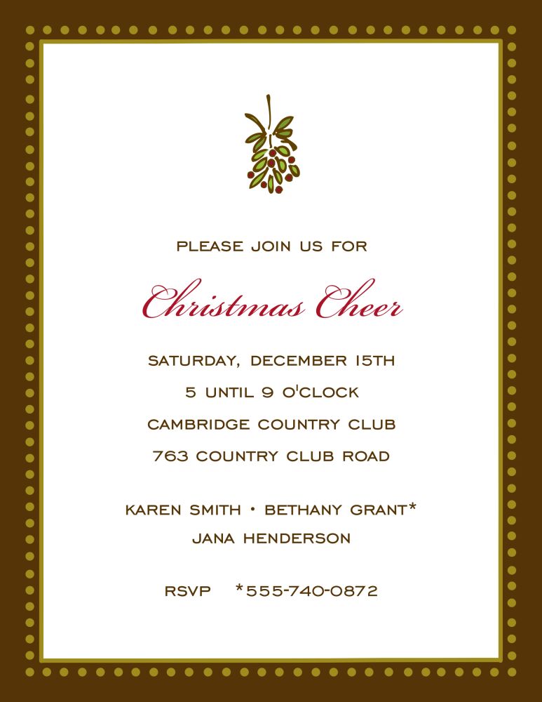 Antique Bead Border Gold & Chocolate Invitation