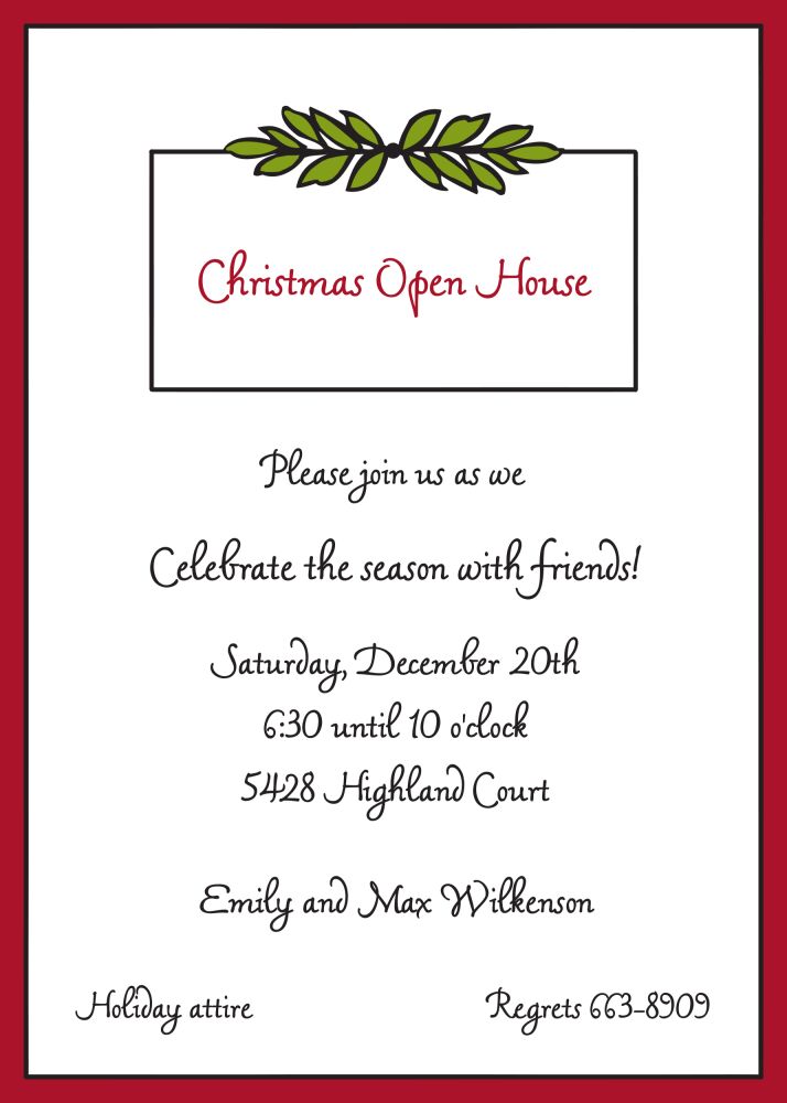 Garland Green & Red Invitation Invitation