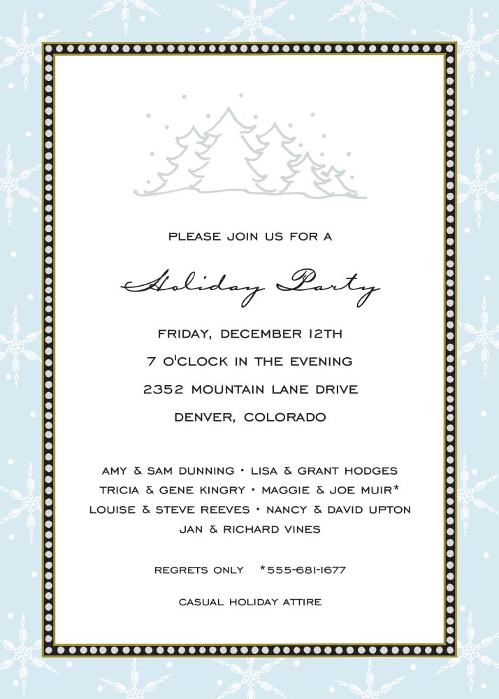 Snowflakes Pastel Blue Invitation