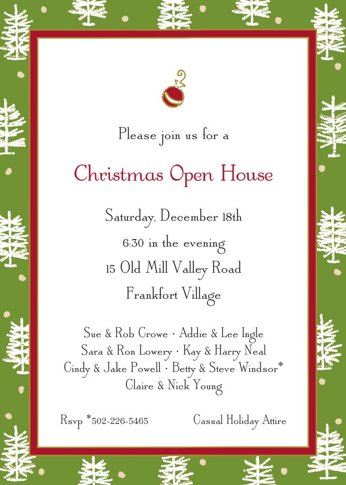 Winter Forest Green Invitation