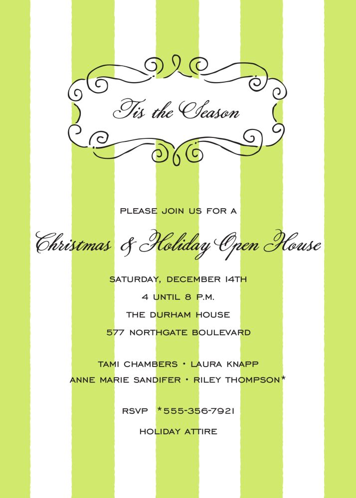 Curly Border Green Invitation