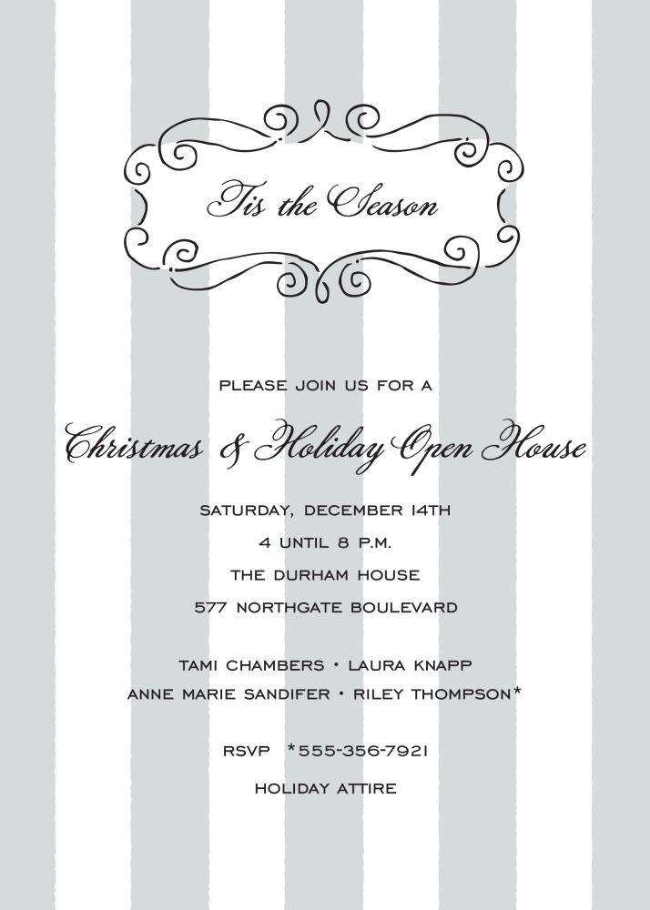 Curly Border Silver Invitation
