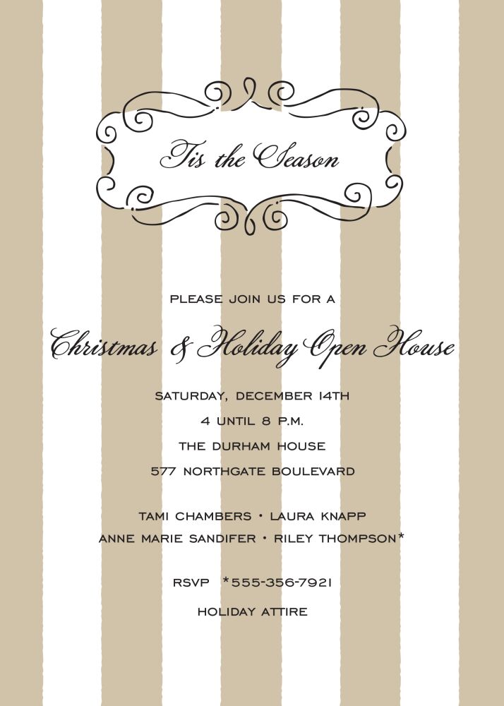 Curly Border Gold Invitation