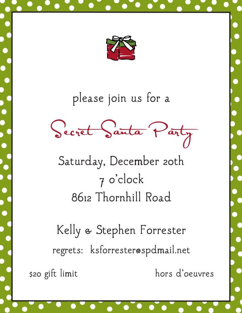 Dotted Edge Green & Black Invitation