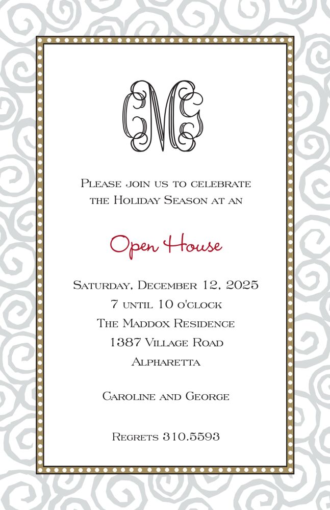 Swirls Silver & Gold Invitation