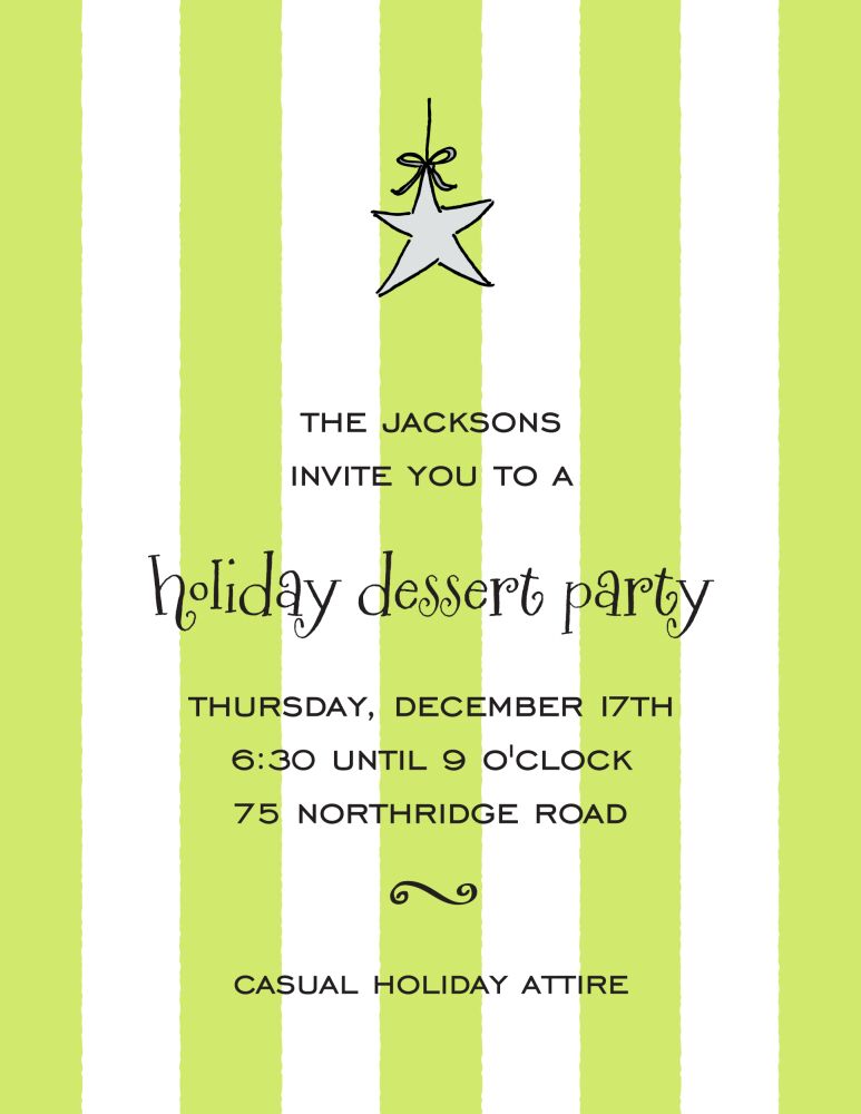 Classic Stripes Green Invitation