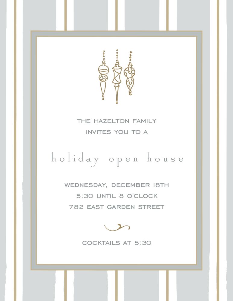 Tailored Stripes Silver & Gold Invitation