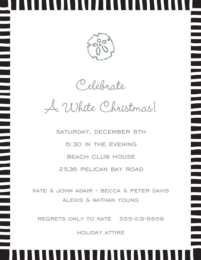Striped Edge Black Invitation
