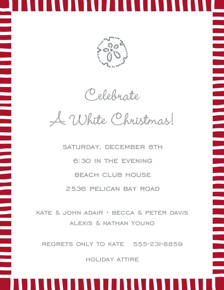 Striped Edge Red Invitation