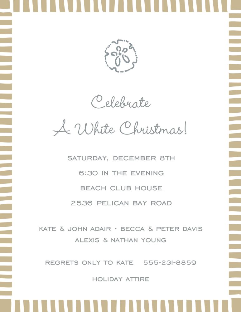 Striped Edge Gold Invitation