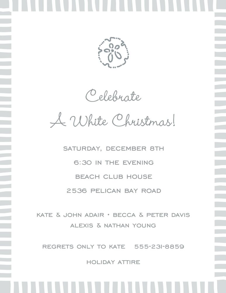 Striped Edge Silver Invitation