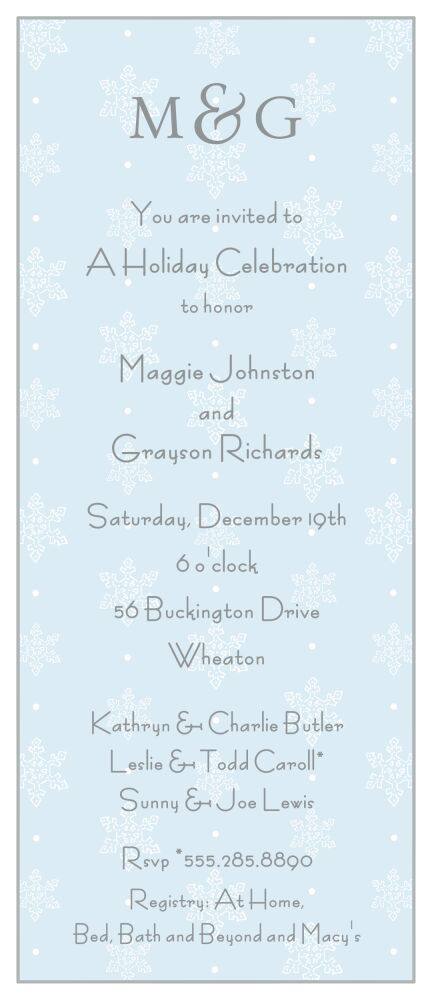 Snowflakes Pastel Blue Invitation