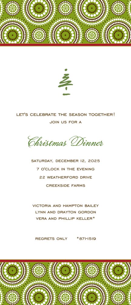 Dotted Circles Green & Red Invitation