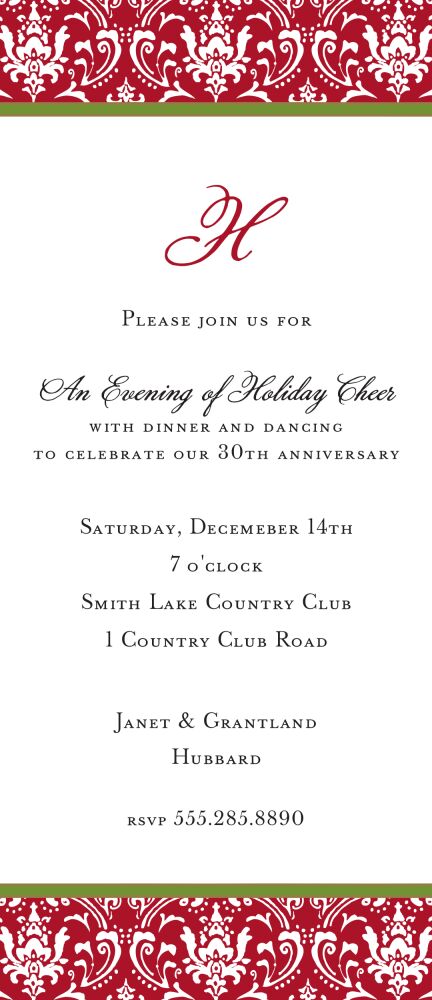 Damask Red Invitation
