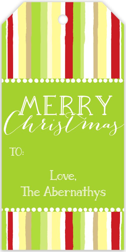 Casual Stripes Red & Lime Hanging Gift Tag