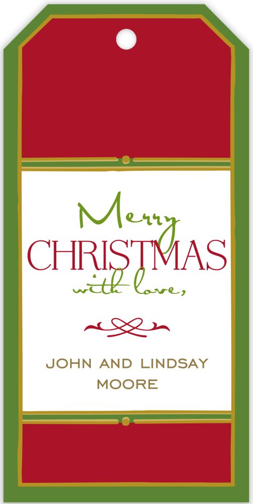 Vintage Frame Red & Green Hanging Gift Tag