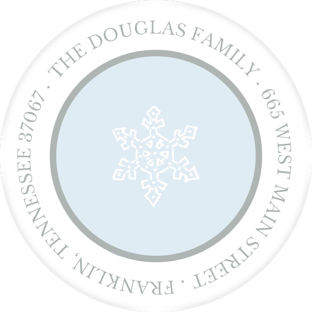 Simple Silver & Blue Return Address Label