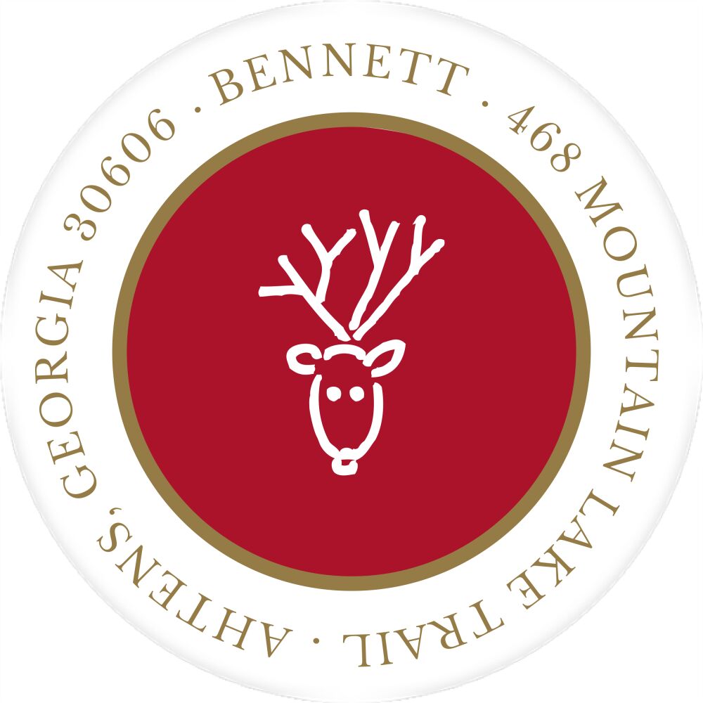 Simple Red & Gold Return Address Label