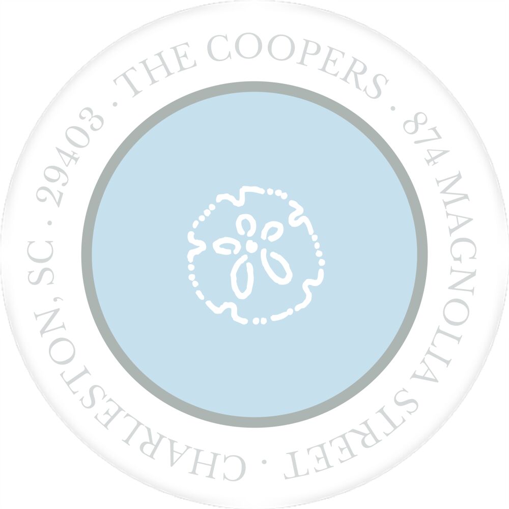 Simple Light Blue & Silver Return Address Label