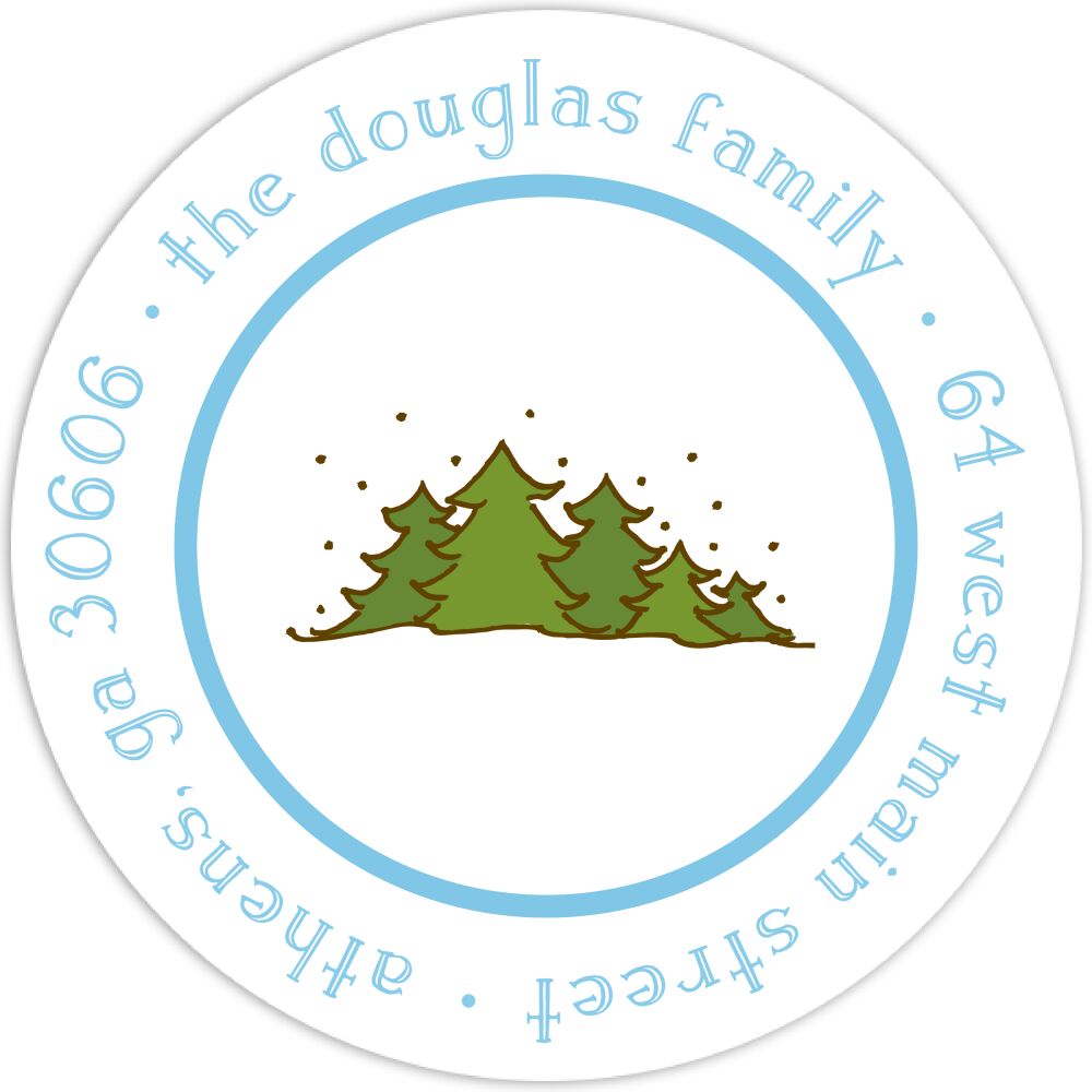Simple White & Sky Blue Return Address Label