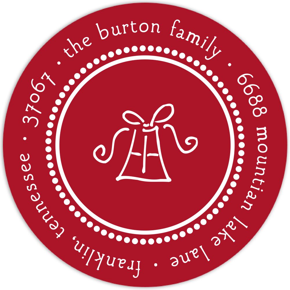 Beaded Border Red Return Address Label
